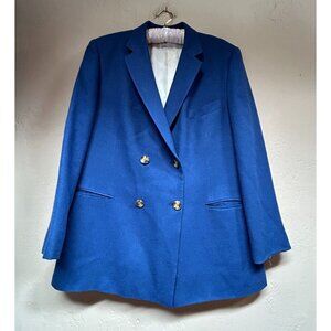 Loro Piana Pietrafesa 100% Worsted Camelhair Double-Breasted Blazer Blue